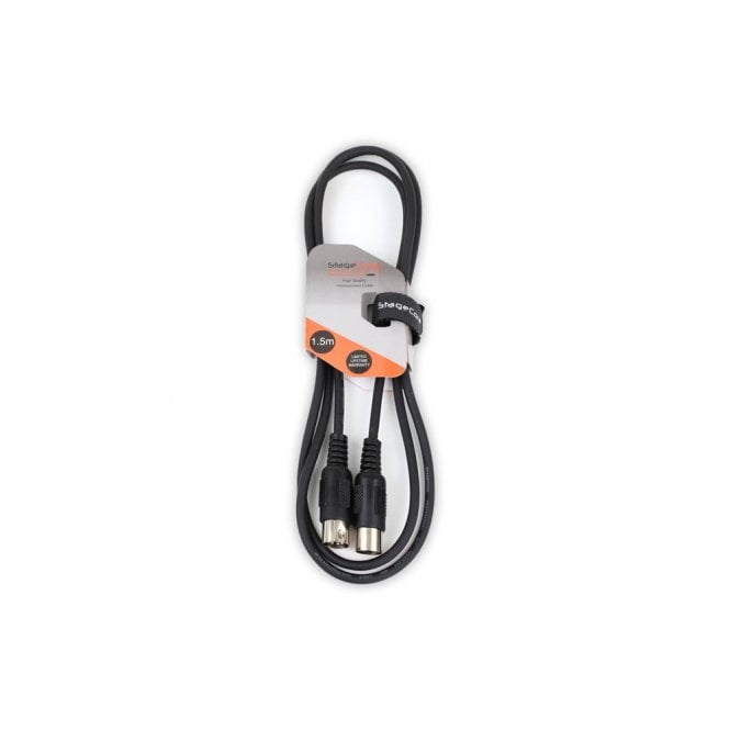 STAGECORE 5 pin Moulded DIN - 5 pin Moulded DIN, MIDI Professional Audio Interconnect Signal Cable 1.5M