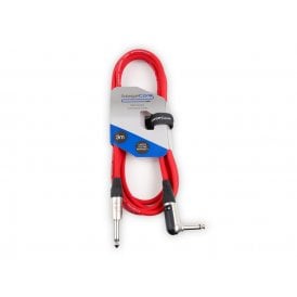 6.35mm Mono Jack Plug - 6.35mm Right Angled Mono Jack Plug Instrument Cable - Overall Cable Diameter 6.5mm