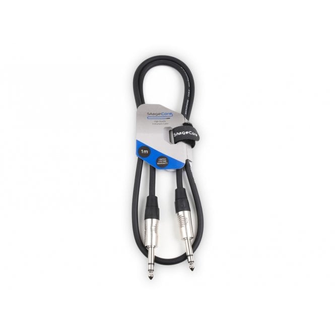 STAGECORE 6.35mm Stereo Jack Plug - 6.35mm Stereo Jack Plug, Professional Audio Cable -