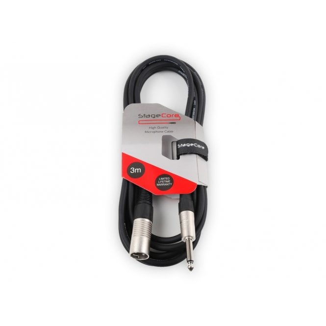 STAGECORE Male XLR - 6.35mm Mono Jack Plug, Professional Audio Cable 3M