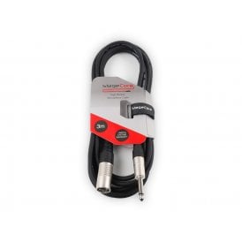 Male XLR - 6.35mm Mono Jack Plug, Professional Audio Cable 3M