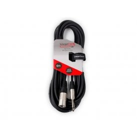 Male XLR - 6.35mm Mono Jack Plug, Professional Audio Cable - Includes Hook and Loop Tie 6M