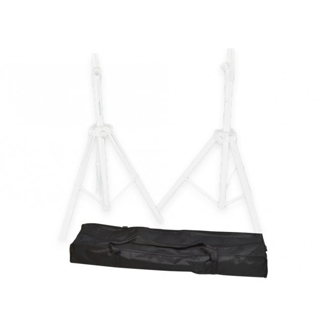 STAGECORE Pair of White Speaker Stands and Bag (steel)