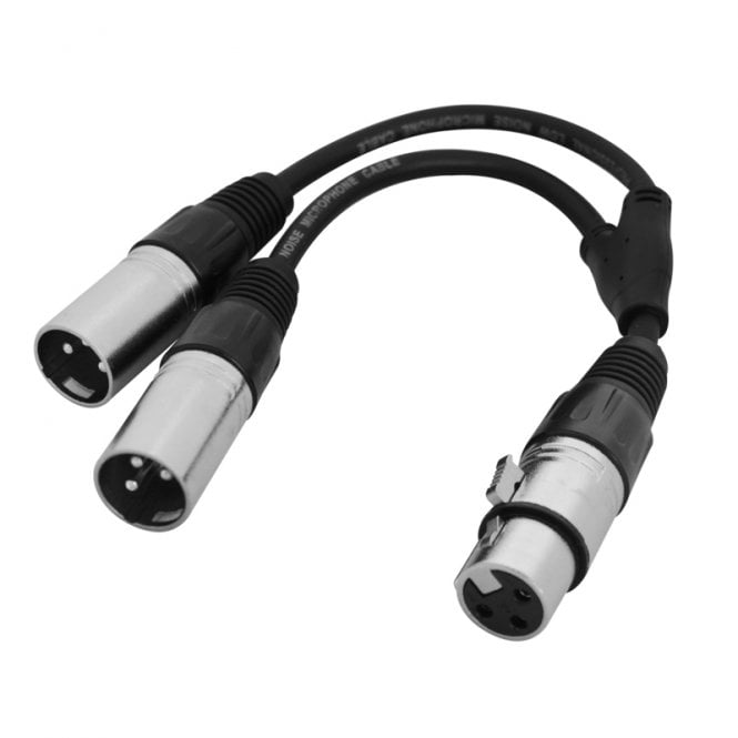 W Audio 0.25m XLR Female – 2 x XLR Male Splitter Cable