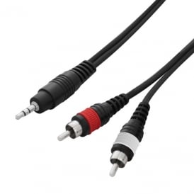 3m 3.5mm Stereo Jack - 2 x Phono Cable Lead