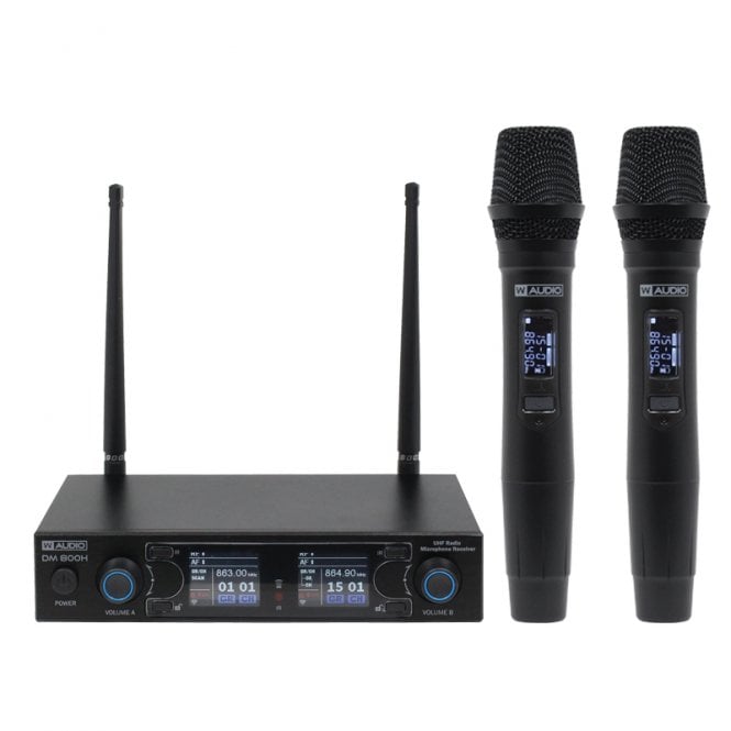 W Audio DM 800H Twin Handheld UHF System (863.0Mhz-865.0Mhz