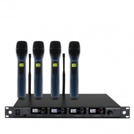 W audio Quad wireless handheld UHF radio microphone system ch38